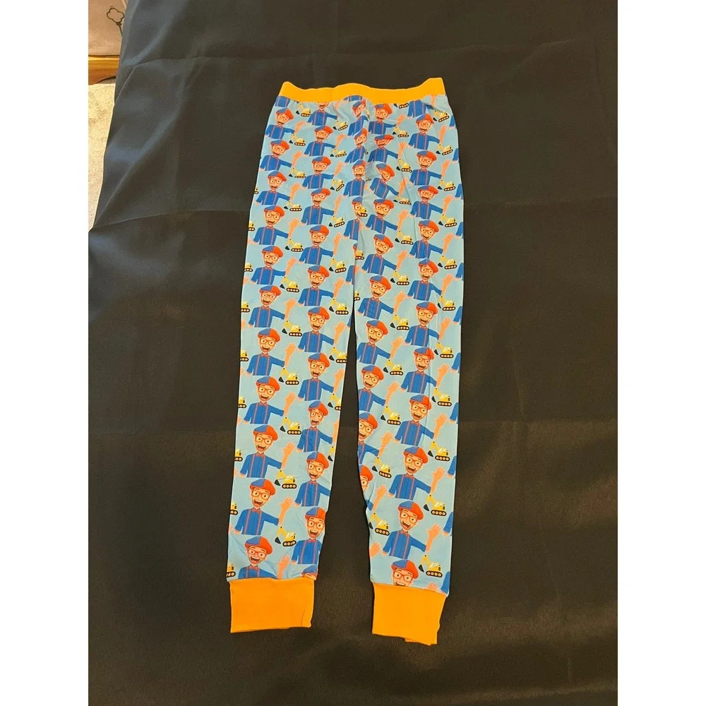 Trendy Tots Blippi Bamboo Pajamas Set Blue Orange Boys Size 7-8T Visco Sleepwear